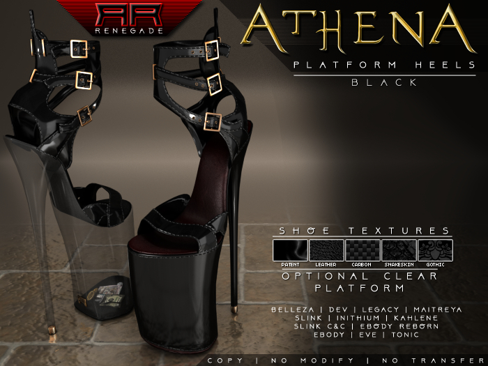 [Renegade] Athena Platform Heels - Black