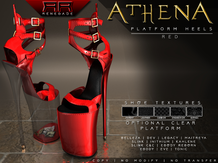 [Renegade] Athena Platform Heels - Red