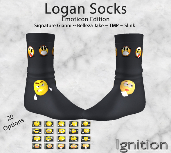 Ignition Logan Socks Emoticon