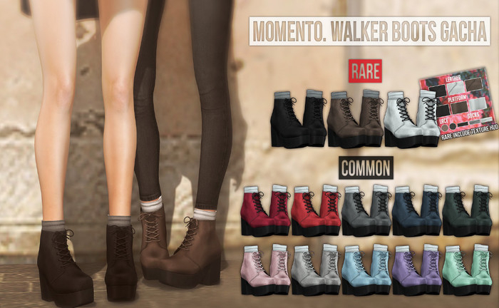Momento. walker boots gacha / Pastel Blue