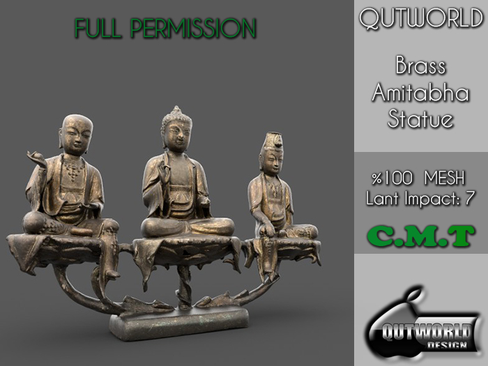 .::QUTWORLD Brass Amitabha Statue::.FP 