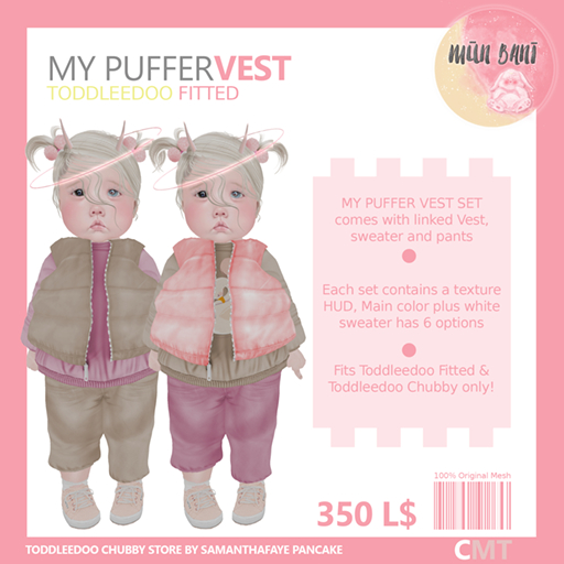 mun.bani : my puffer vest - plum