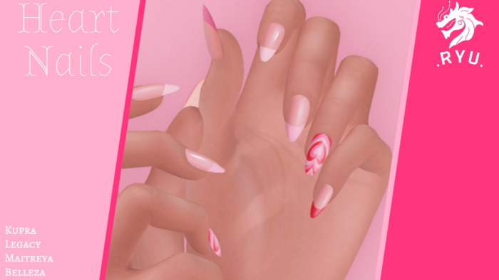 .RYU. Almond Heart Nails