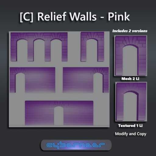[CYBERNEER] Walls Relief Pink Set