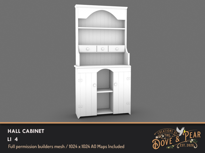 Second Life Marketplace - Dove & Pear for Builders - Hall Cabinet