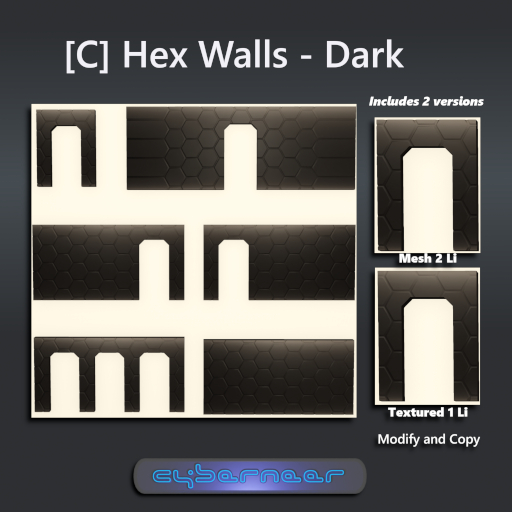 [CYBERNEER] Walls Hexagon Dark Set