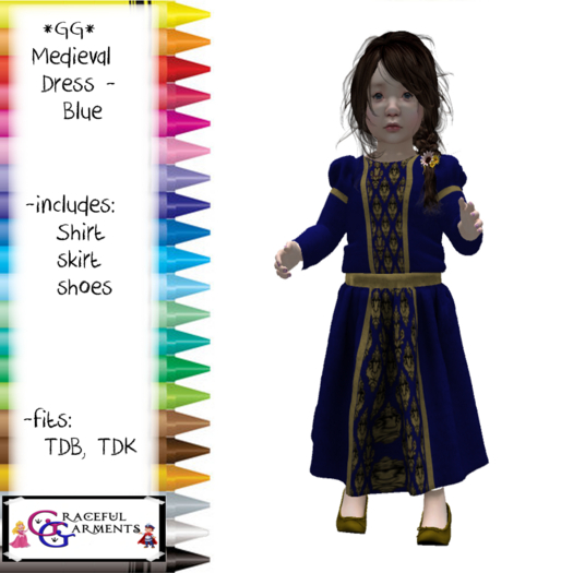 *GG* TD Medieval Dress - Blue (add)
