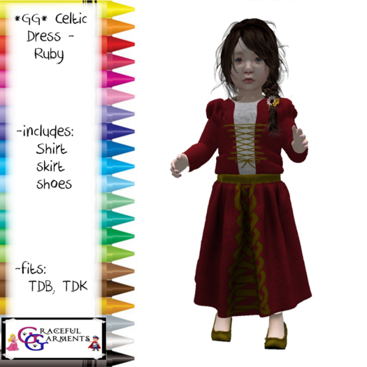 *GG* TD Celtic Dress - Ruby (add)