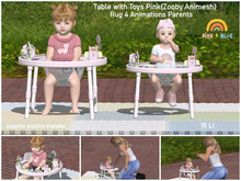 {Pink&Blue}Table with Toys Pink(Zooby Animesh)