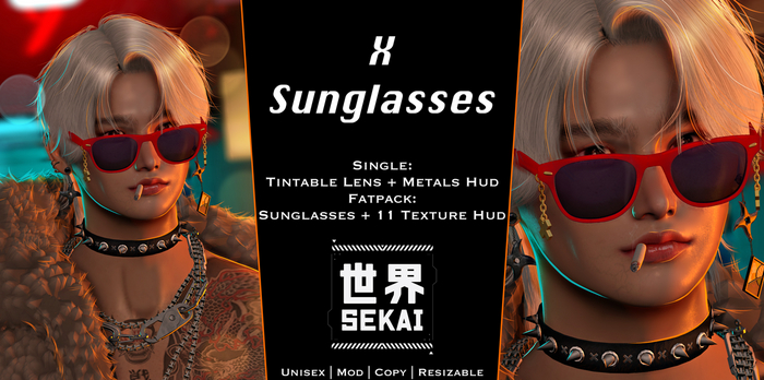 +SEKAI+ X Sunglasses - Red