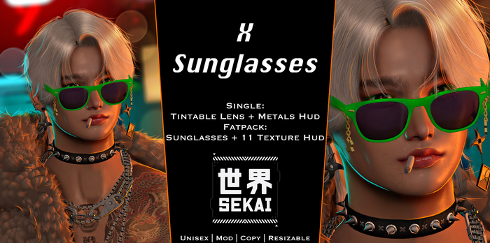 +SEKAI+ X Sunglasses - Green