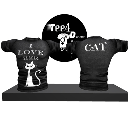 Tee4D (Couples) I Love her cat / his chicken FATPACK  