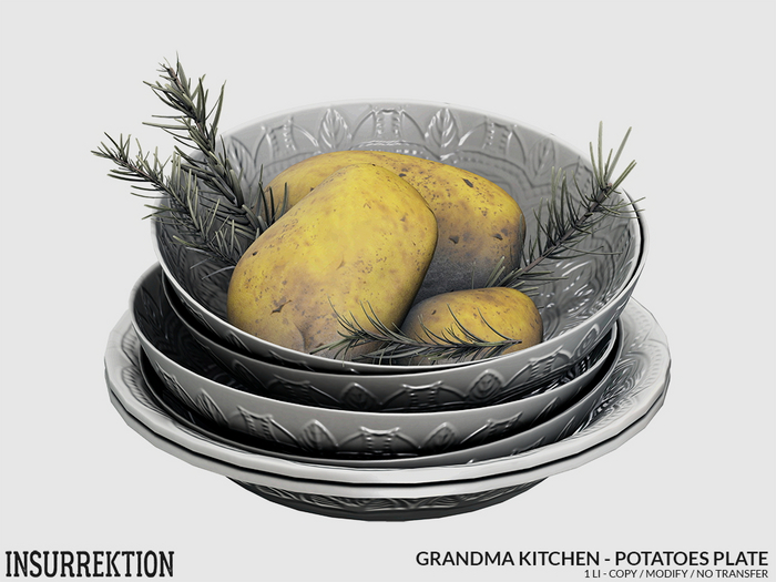 [IK] Grandma Kitchen Deco Set 1 - Potatoes Plates