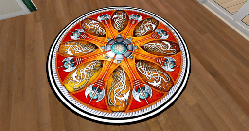 Rug- Round Viking Shild Axe Rug
