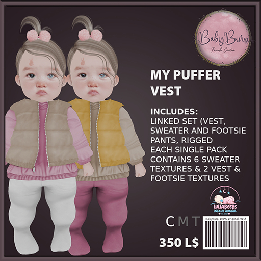 {BB} My Puffer Vest Set - ice [LULLA BEEBS]
