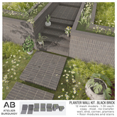 Atelier Burgundy . Planter Wall Kit Black Brick *ADD*