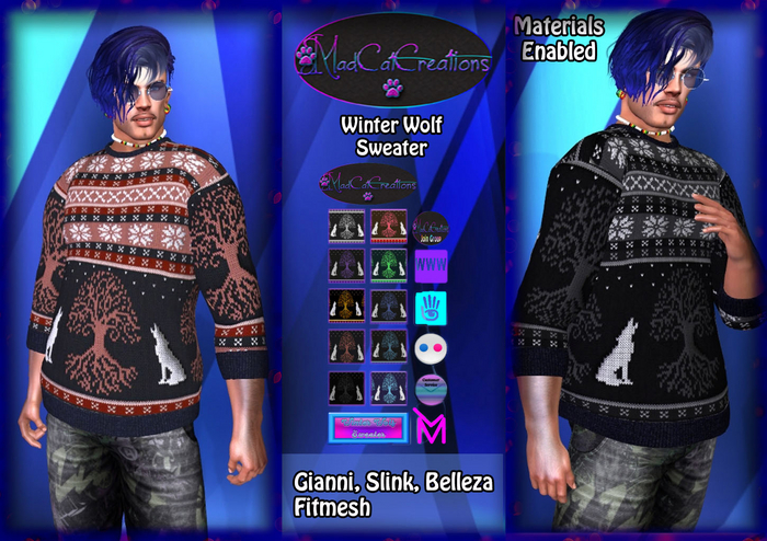 MCC - men - ADD ME - Winter Wolf Sweater w HUD