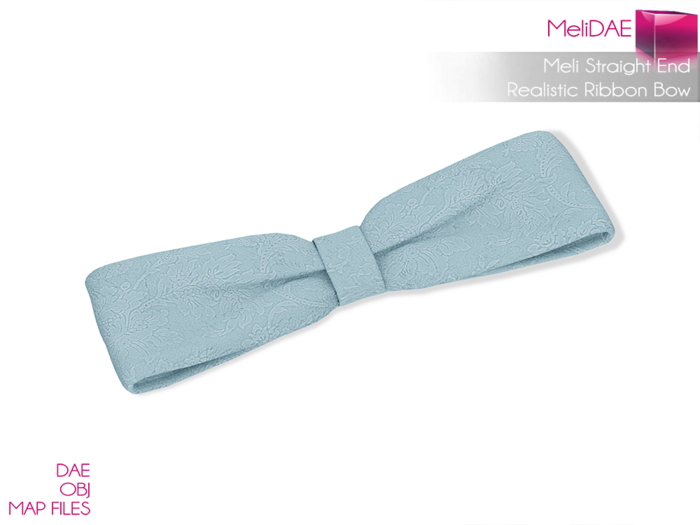 Dae, Obj, FBX, And Texture Files Straight End Realistic Ribbon Bow