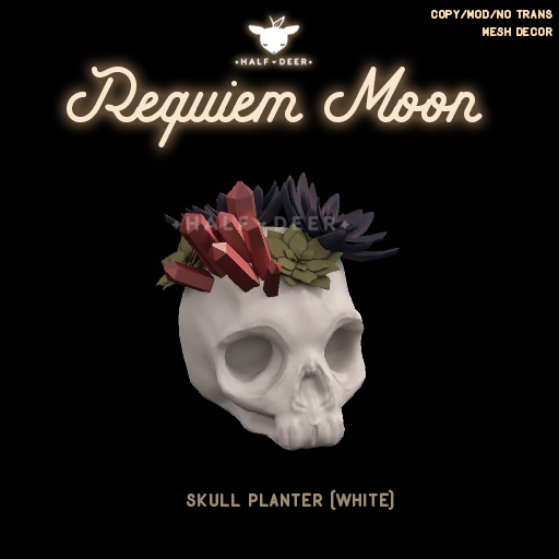 +Half-Deer+ Requiem Moon - Skull Planter (White)
