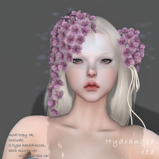 *N*Hydrangea head dress red