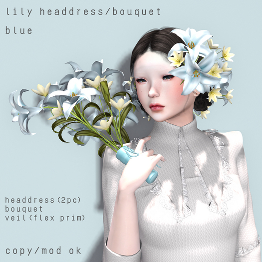 *N*Lily HeadDress/bouquet blue