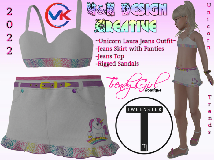 V&K Design Tweenster Laura Unicorn Outfit