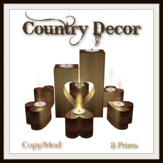 = Country Decor = Heart Candles