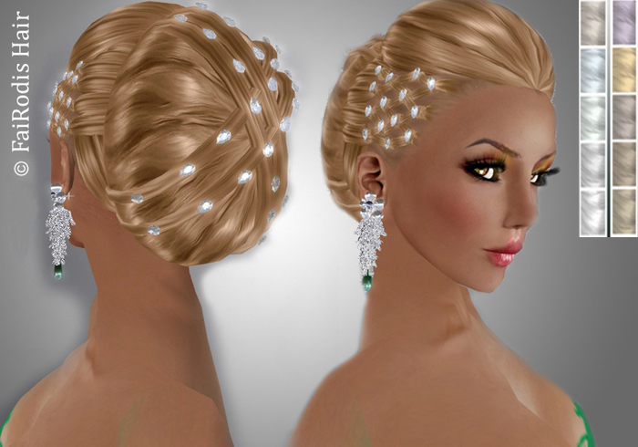 FaiRodis_ Angel hair updo white+diamond decoration DEMO pack