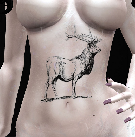 *CURSED ASYLUM* 056 ELK BELLY TATTOO bom bake on mesh classic avatar