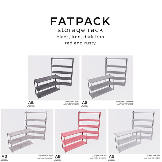 Atelier Burgundy . Storage Rack FATPACK *ADD*