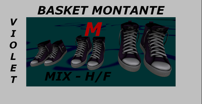 BASKET MONTANTE - VIOLET - (M) - mesh_Mix