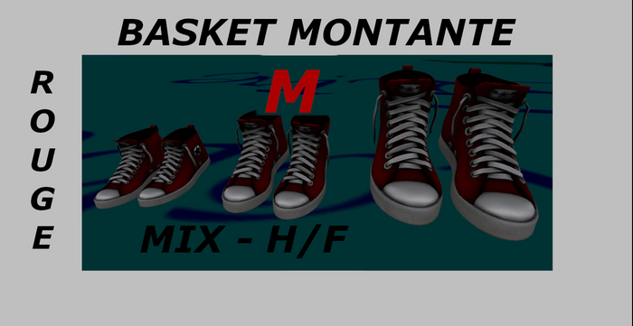 BASKET MONTANTE - ROUGE - (M) - mesh_Mix