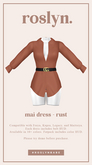 roslyn. mai dress. rust [unpack]