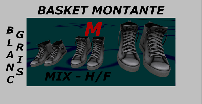 BASKET MONTANTE - BLANC - (M) - mesh_Mix