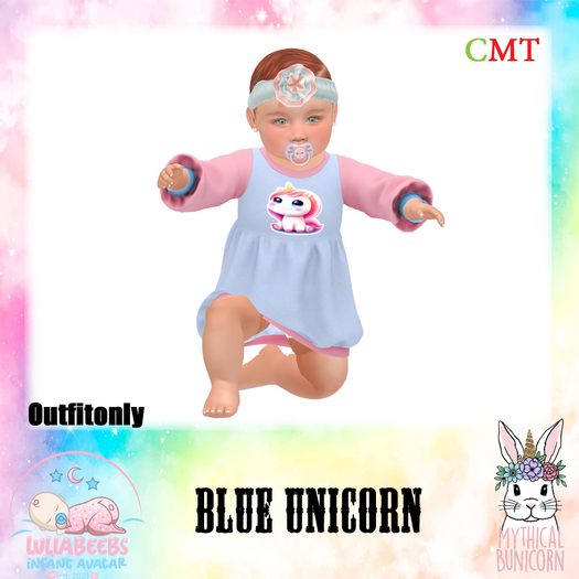 {MB} Unicorn Dress - Blue
