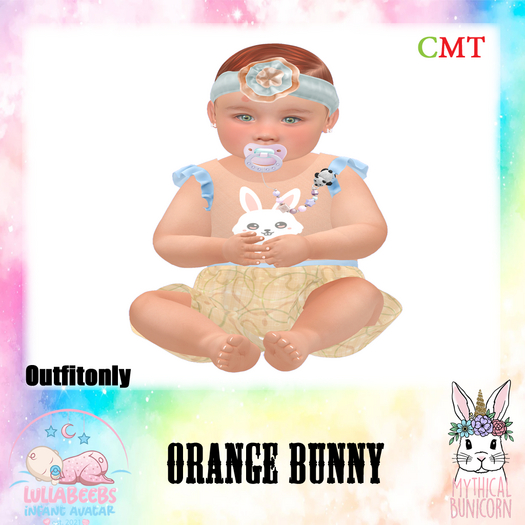 {MB} Bunny Swirl Romper  - Orange