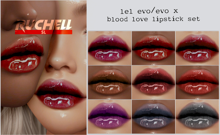 Ruchell: Blood Love Lipstick Set 'lel evo/x'