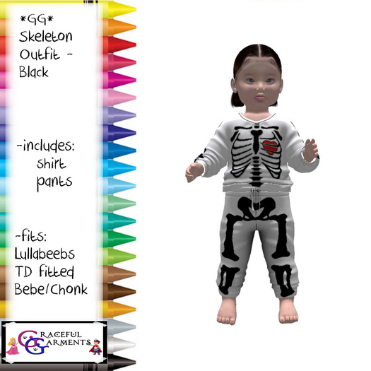 *GG* Sweatsuit - Black Skeleton (add)