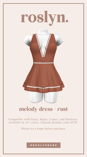 roslyn. melody dress. rust [unpack]