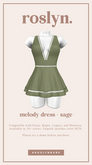 roslyn. melody dress. sage [unpack]