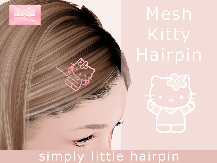 Chewingum Kitty Hairpin