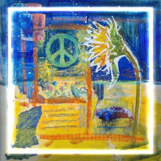 'Peace for Ukraine' framed by Nina Camplin