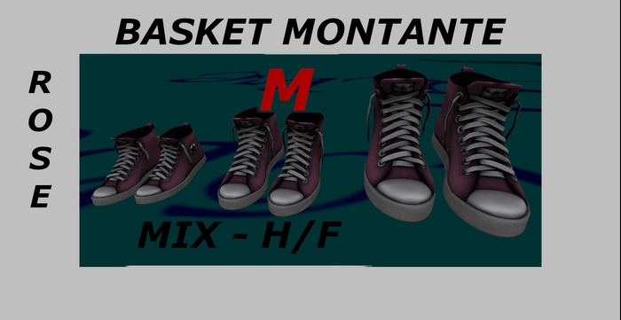 BASKET MONTANTE - ROSE - (M) - mesh_Mix