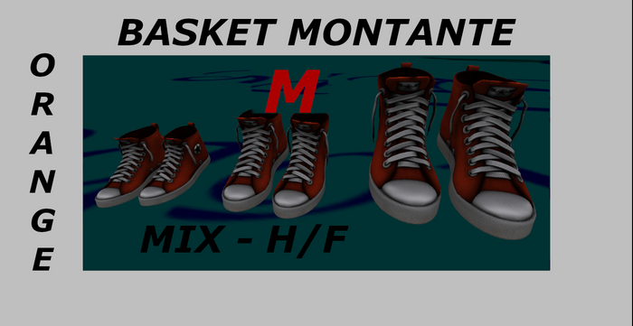 BASKET MONTANTE - ORANGE - (M) - mesh_Mix