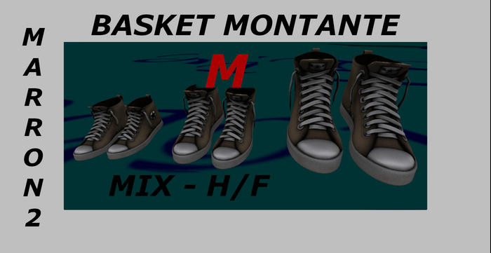 BASKET MONTANTE - MARRON2 - (M) - mesh_Mix
