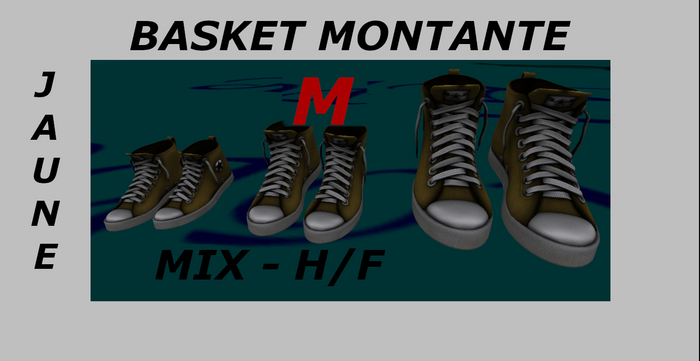 BASKET MONTANTE - JAUNE - (M) - mesh_Mix