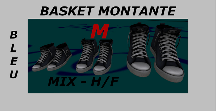 BASKET MONTANTE - BLEU - (M) - mesh_Mix