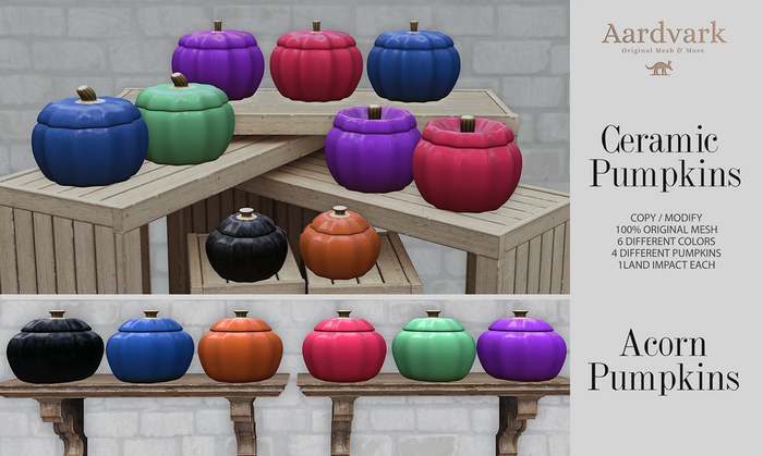 Aardvark : Ceramic Pumpkins - Acorn Pumpkins
