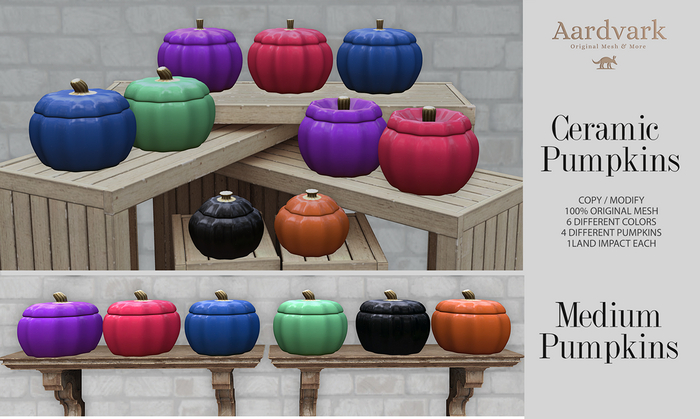 Aardvark : Ceramic Pumpkins - Medium Pumpkins