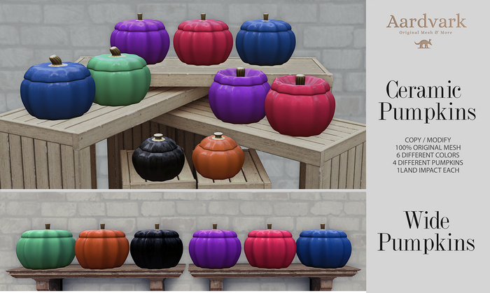 Aardvark : Ceramic Pumpkins - Wide Pumpkins